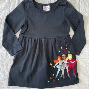 Hanna Andersson Black Dress with Colorful Ballerinas